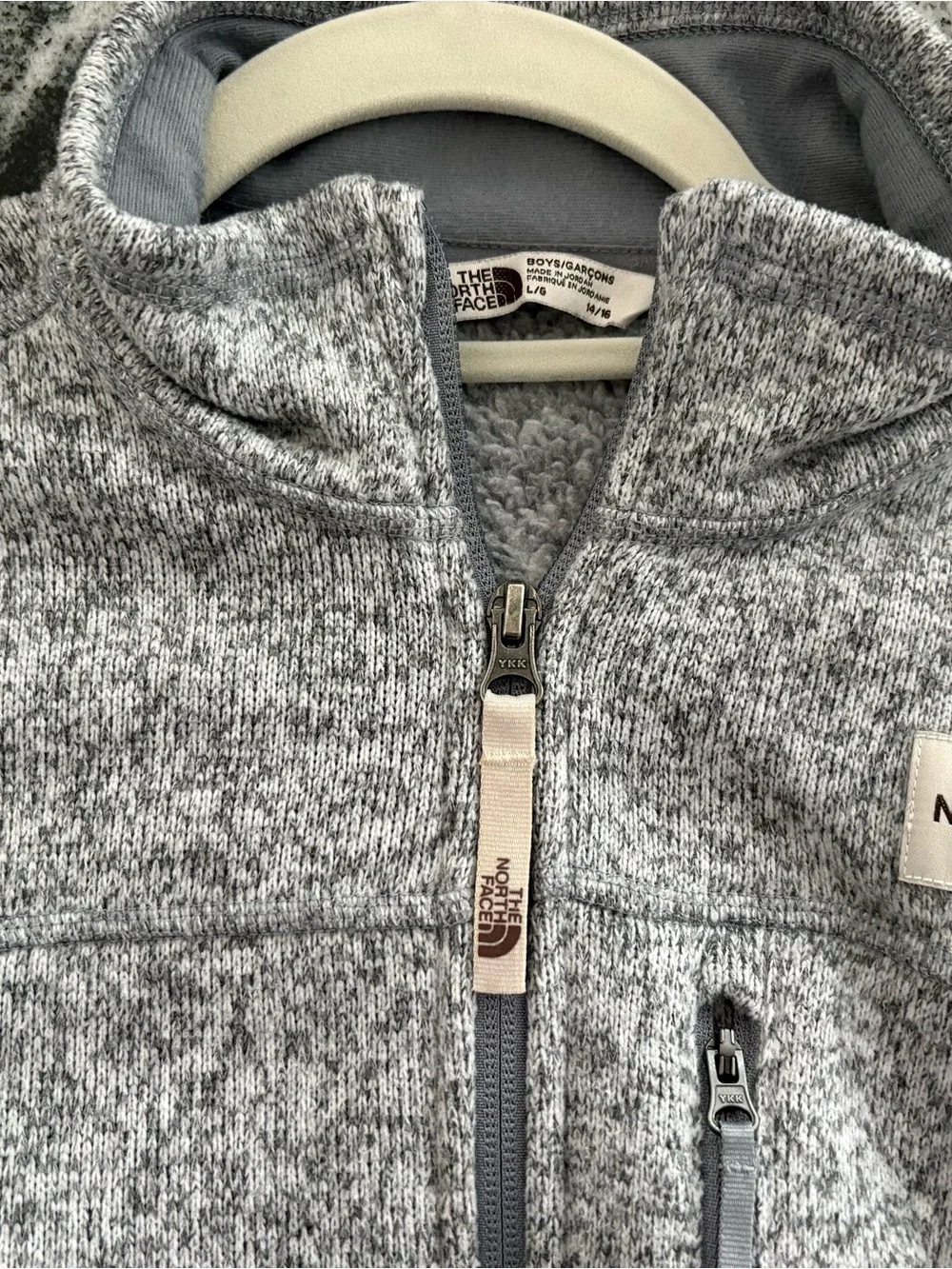 The North Face Boys Heather Grey Full-Zip Teddy Jacket